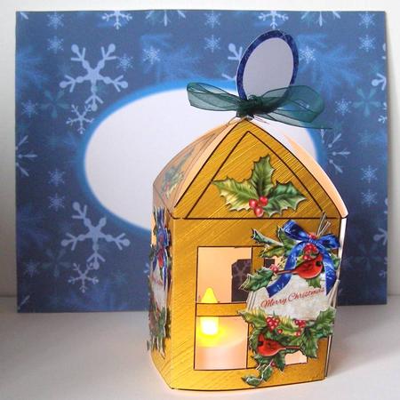 Cardinal Greetings Lantern Card & Envelope by Margaret McCartney