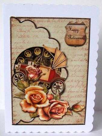 Vintage Steampunk Car and Roses by Margaret McCartney