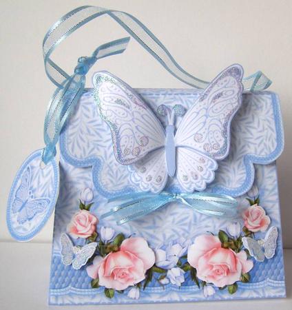Handbag Gift Box Roses and Butterflies by Margaret McCartney