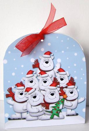 3D Xmas Polar Bears Treat or Favour Box Mini Kit by Margaret McCartney
