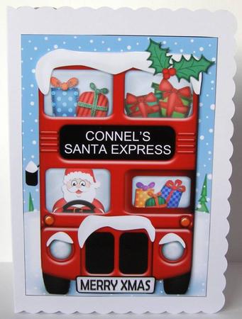 Xmas Santa Express Connel A5 Quick Card N 3D Decoupage by Margaret McCartney