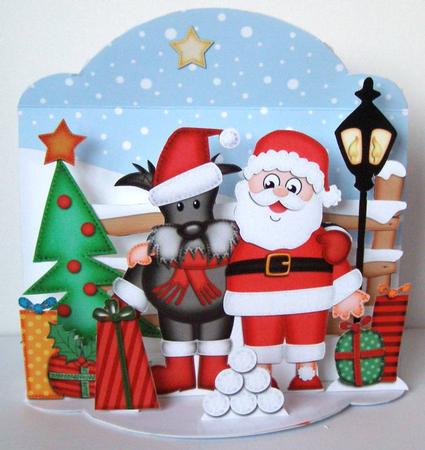 3D Pop Up Front Xmas Santa & Hamish Card Kit by Margaret McCartney