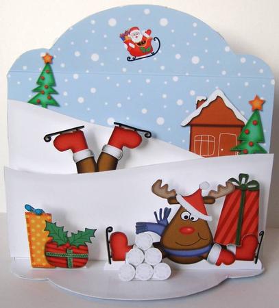 3D Pop Up Front Xmas Rudolph Card Kit by Margaret McCartney