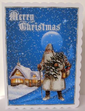 Vintage Father Christmas in the Snow by Margaret McCartney
