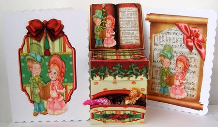 First Noel Carollers Easel Sweetie Dispenser Kit by Margaret McCartney