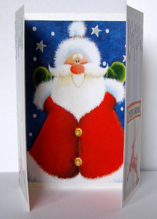 Santa with Reindeers, Gatefold by Margaret McCartney