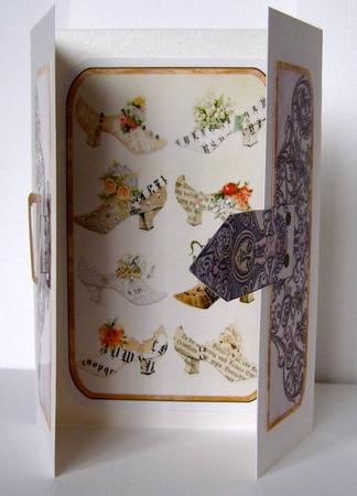 Ornate Ironwork Vintage Shoes Square Gatefold Buckle Card by Margaret McCartney