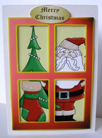 Window Card Santa Scene by Margaret McCartney