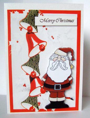 Santa and Christmas Bells Merry Christmas by Margaret McCartney