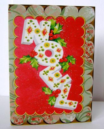 Christmas Noel Scallop Edge Card by Margaret McCartney