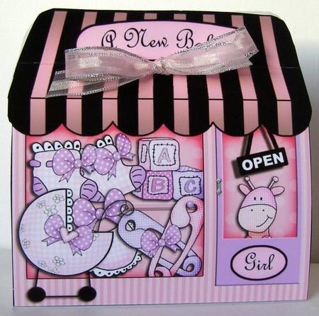 3D Little Baby Girl Shop Treat or Favour Box Mini Kit by Margaret McCartney