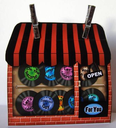 3D Little Record Shop Treat or Favour Box Mini Kit by Margaret McCartney