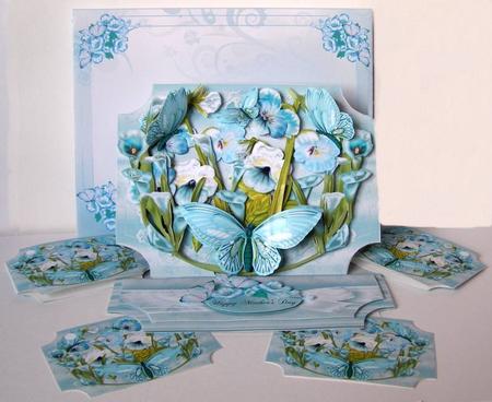 Blue Floral and Butterfly Easel Kit by Margaret McCartney