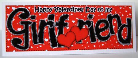 Valentines Day Girlfriend Large Dl Quick Card 3D Decoupage by Margaret McCartney