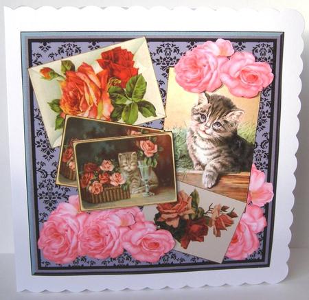Cats and Roses Vintage by Margaret McCartney