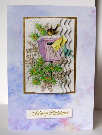 Christmas Post Box Wavy Centre Stacker by Margaret McCartney