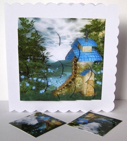 Fairy House Shell Edged Corner Stacker by Margaret McCartney