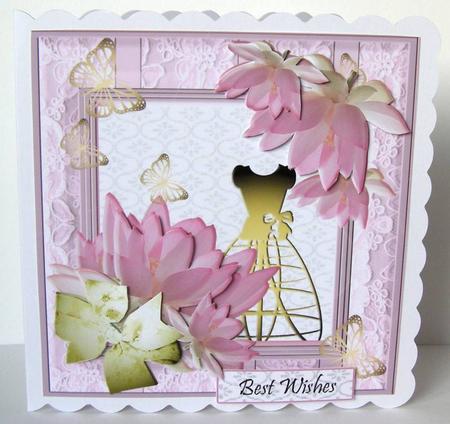 3D Waterlillies,gold Butterflies,ladies by Margaret McCartney