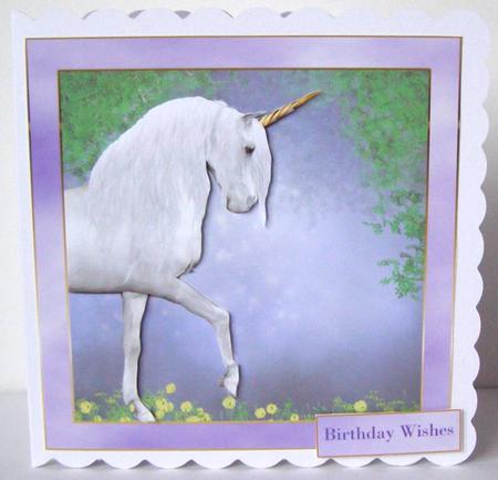 Beautiful Unicorn Card Topper by Margaret McCartney