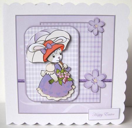 Sunshade Rabbit Card Front and Topper by Margaret McCartney