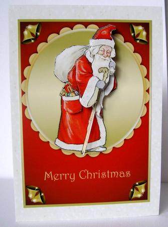 Vintage Santa Decoupage Red by Margaret McCartney