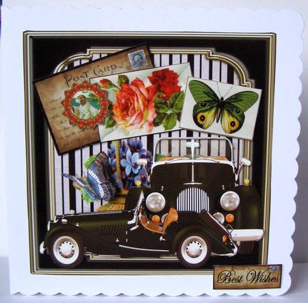 Mini Kit Male Card Vintage Car by Margaret McCartney