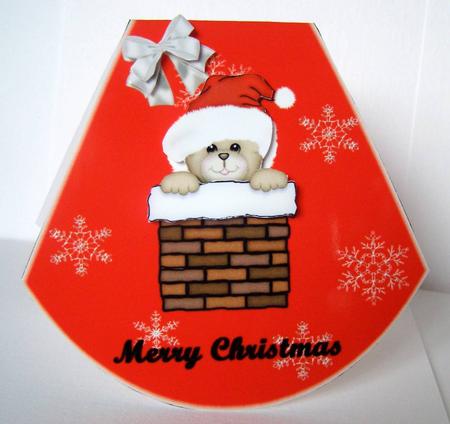 Santa Bear in Chimney - Merry Christmas by Margaret McCartney