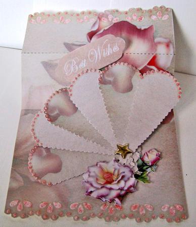 Pink Rose Fan Easel by Margaret McCartney