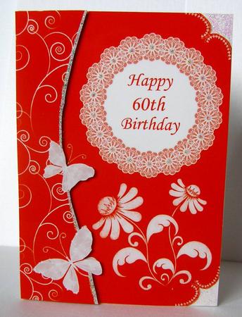 60th Birthday with Butterflies and Flowers by Margaret McCartney
