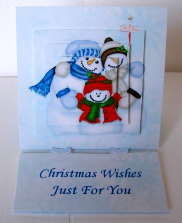 Snowies Family Hugs Easel Card by Margaret McCartney