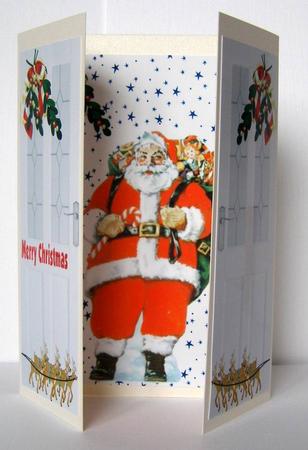Santa with His Reindeers, Gatefold by Margaret McCartney