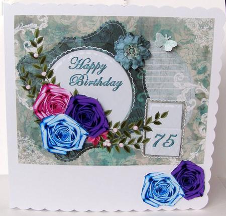 Roses Happy Birthday 60s 70s by Margaret McCartney