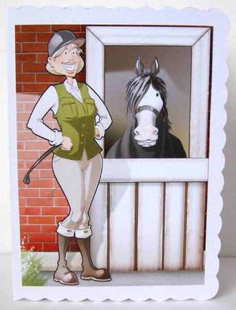 Horse Rider Lady Blond A4 by Margaret McCartney