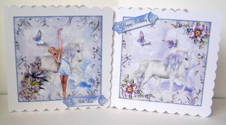 2xbeautiful Fantasy Unicorn Card Toppers by Margaret McCartney