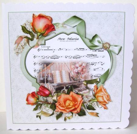 8x8 Love Music and Roses by Margaret McCartney