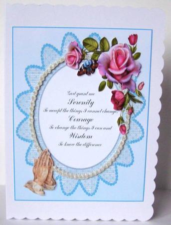 The Serenity Prayer Card Topper & Decoupage Sheet by Margaret McCartney