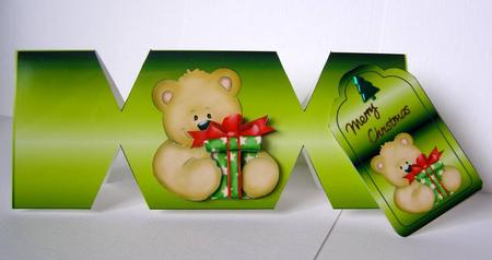 Present Bear Cracker Card by Margaret McCartney