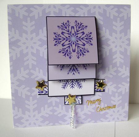 Snowflakes in Purple Waterfall Card by Margaret McCartney