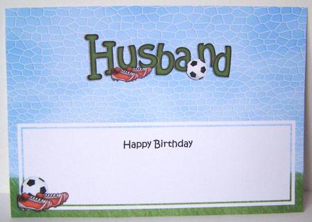 Birthday Husband Football Large Dl Matching Insert by Margaret McCartney