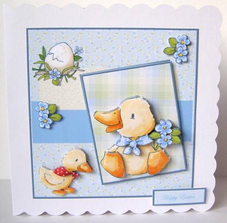 Easter Chicks Card Front and Topper by Margaret McCartney