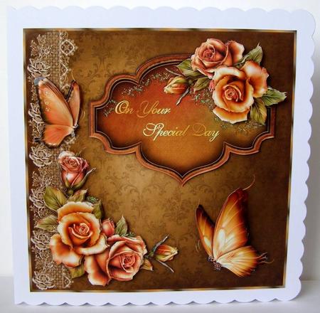 Rustic Roses 8" Square Card Mini-kit by Margaret McCartney