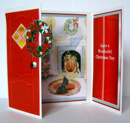 Red Door Gatefold Card by Margaret McCartney