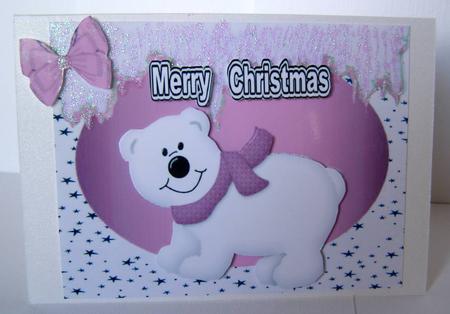 Little White Bear with Pink Scarf by Margaret McCartney