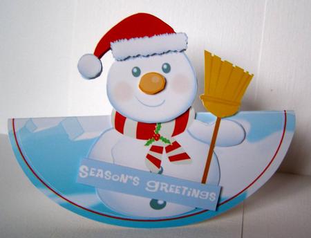 Tubby the Snowman Wobble Card. by Margaret McCartney