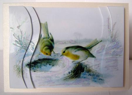 Christmas Robins Swirvey Side Stacker by Margaret McCartney