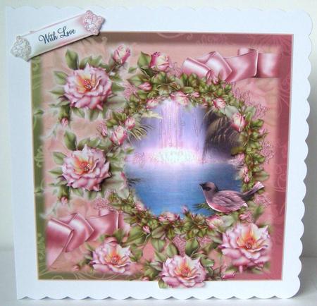 Enchanted Rose Waterfall Card Topper by Margaret McCartney