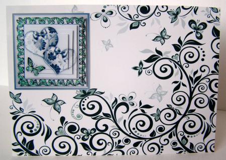 Flourishes & Butterflies Mono Shade A4 Backing Paper by Margaret McCartney