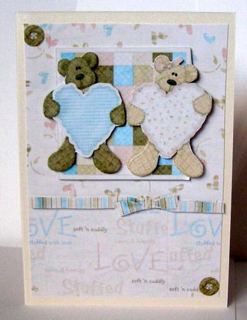 A Beary Special Love Decoupage Card Front by Margaret McCartney