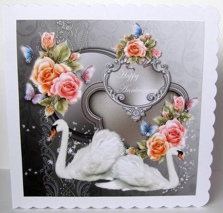 Swan and Roses by Margaret McCartney