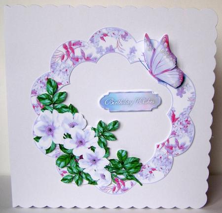 Wild Roses and Butterfly Frame Lilac by Margaret McCartney